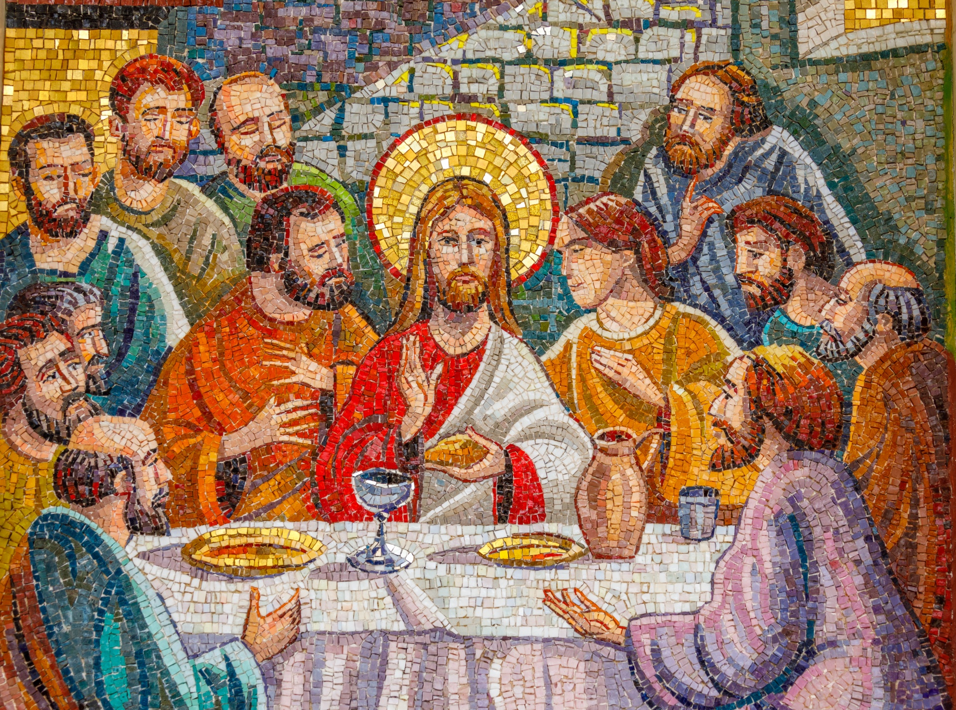 Petr Kratochvil, Jesus Christ Life Mosaic. Public Domain